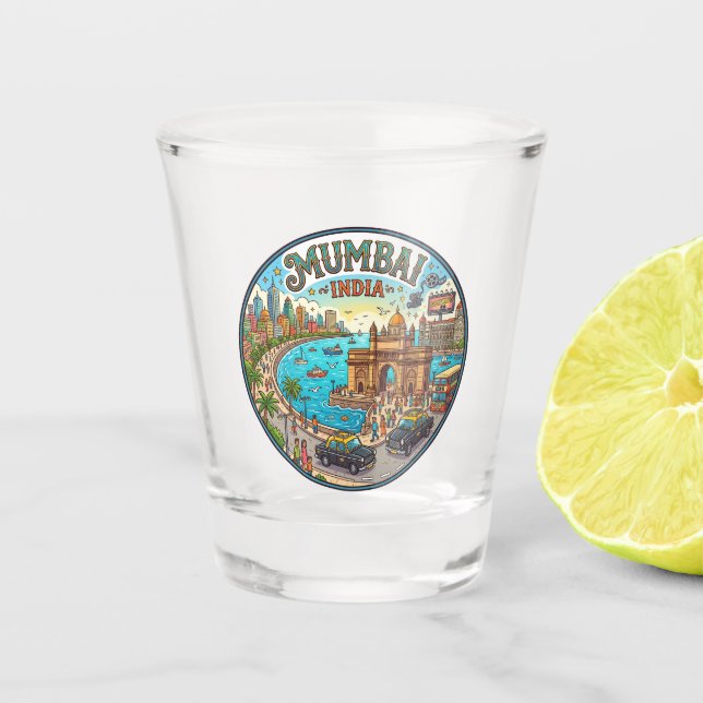 Mumbai India Shot Glass (Front)