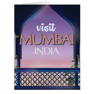 Mumbai India vintage style travel poster
