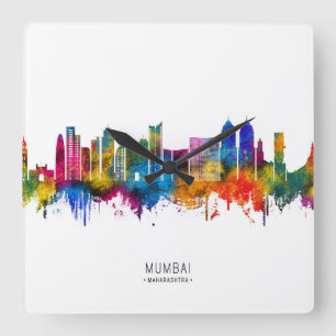 Mumbai Maharashtra Skyline Square Wall Clock