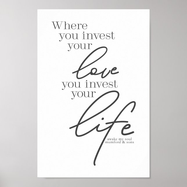 Mumford & Sons Art - Invest your love, life Poster (Front)