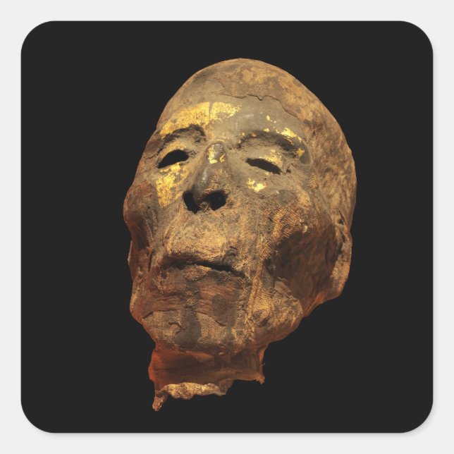 Mummified Human Male Head Mummy Square Sticker (Front)