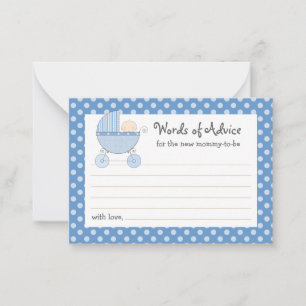 Mummy Advice Card Baby Shower Carriage Pink