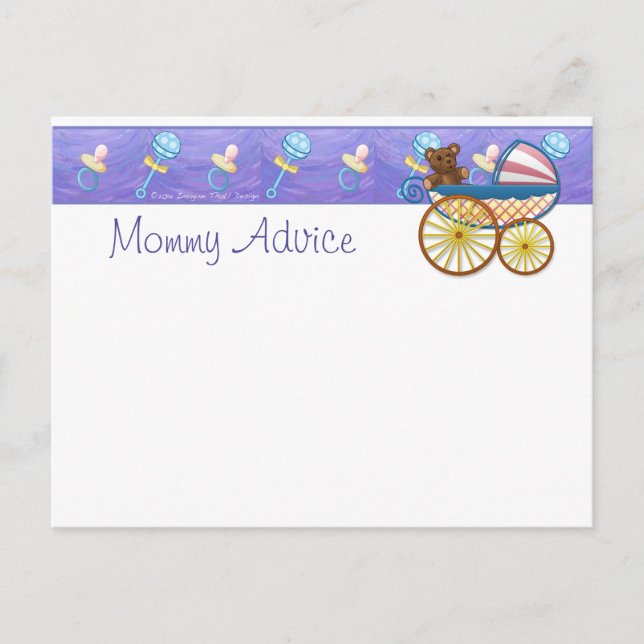 Mummy Advice PostCard with Salmon Pink Chevron (Front)