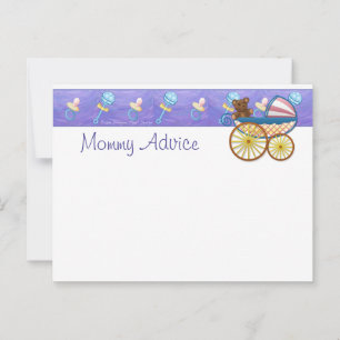 Mummy Advice PostCard with Salmon Pink Chevron