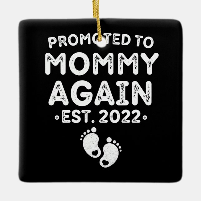 Mummy again est 2022 mother's day for new mum ceramic ornament (Front)