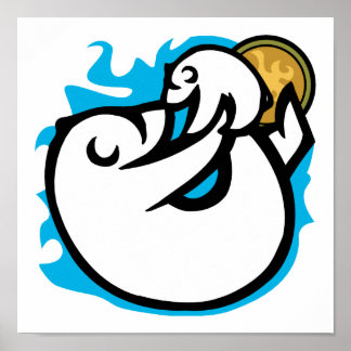 mummy &amp; baby polar bear poster