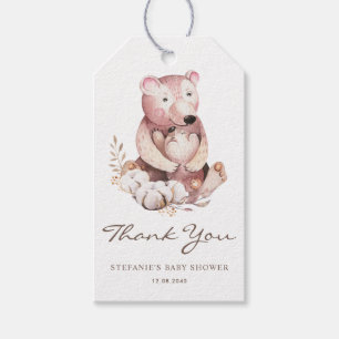 Mummy and Baby Bear Woodland Baby Shower Thank You Gift Tags