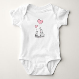 Mummy and Baby Elephant One-Piece Baby Clothes Bodysuit