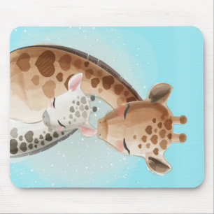 Mummy And Baby Giraffe Gift For Baby Mouse Pad