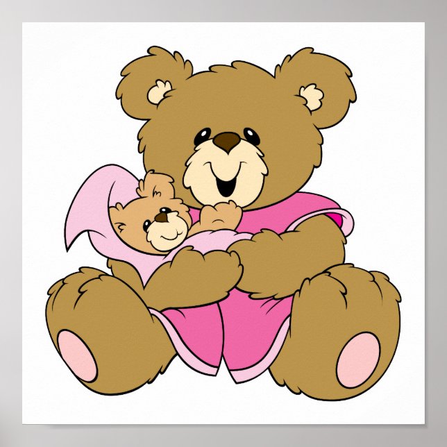 Mummy and Baby Girl Bear Poster (Front)