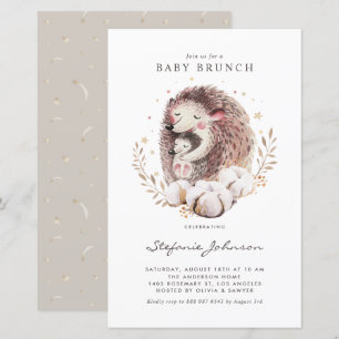 Mummy and Baby Hedgehog Baby Brunch Invitation