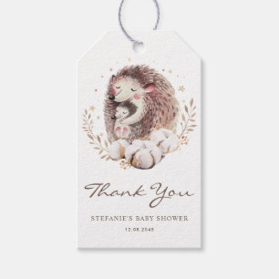 Mummy and Baby Hedgehog Baby Shower Thank You Gift Tags