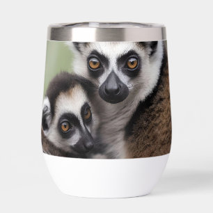 Mummy And Baby Lemur Cuddling,