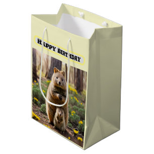 Mummy And Baby Meerkat, Birthday Medium Gift Bag