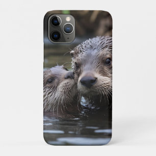 Mummy And Baby Otter Having A Cuddle In The River, Case-Mate iPhone Case