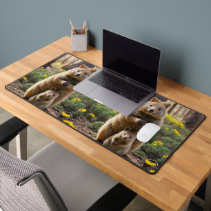 Mummy And Baby Quokka, Desk Mat