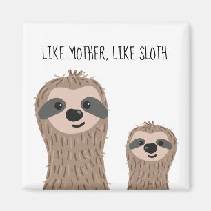 Mummy and Baby Sloth Magnets