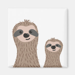 Mummy and Baby Sloth Magnets