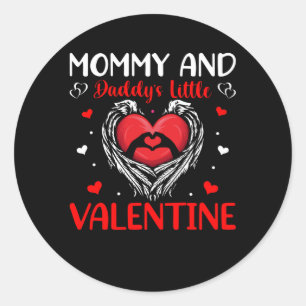 Mummy and Daddy Little Valentine   Valentine's Day Classic Round Sticker