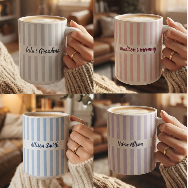 Mummy and Daddy | Modern Script Mum and Dad Custom Coffee Mug (Bachelorette Party Gift | Modern Script Mom Dad Grandma Grandpa Baby Shower Custom Coffee Mug Gift)