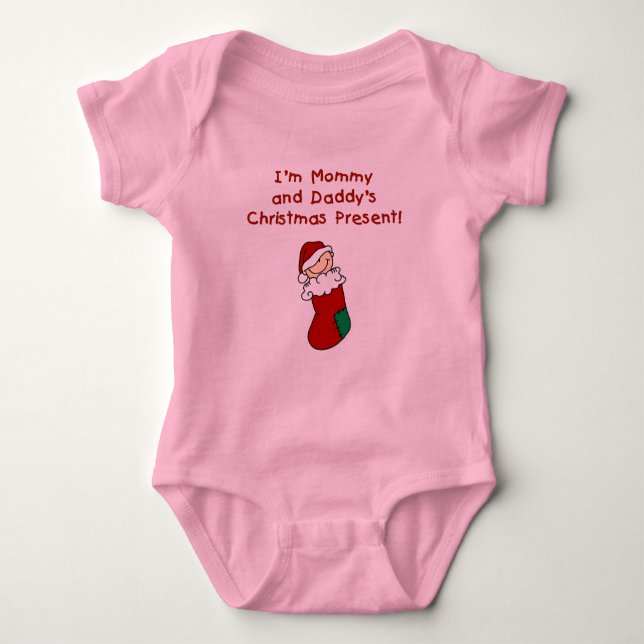 Mummy and Daddy's Christmas Present Baby Bodysuit (Front)