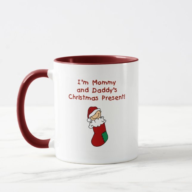 Mummy and Daddy's Christmas Present Mug (Left)