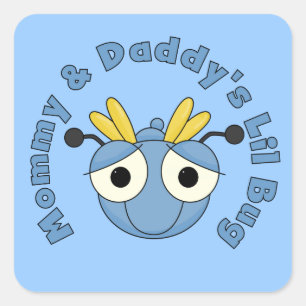 Mummy and Daddy's Lil Bug Square Sticker