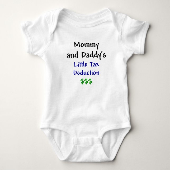 Mummy and Daddys  Little Tax Deduction Blue Baby Bodysuit (Front)