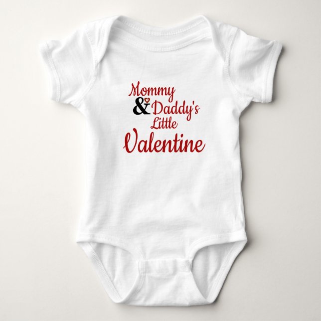 Mummy and Daddy's Little Valentine Baby Bodysuit (Front)