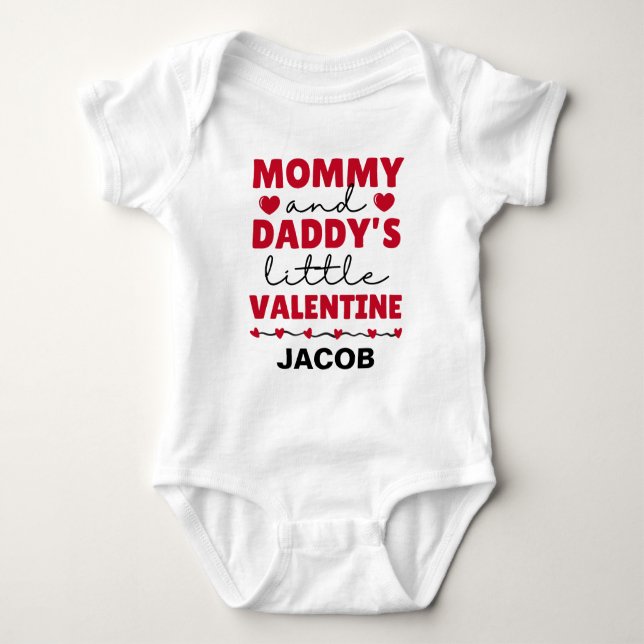 Mummy and Daddy's Little Valentine First Valentine Baby Bodysuit (Front)