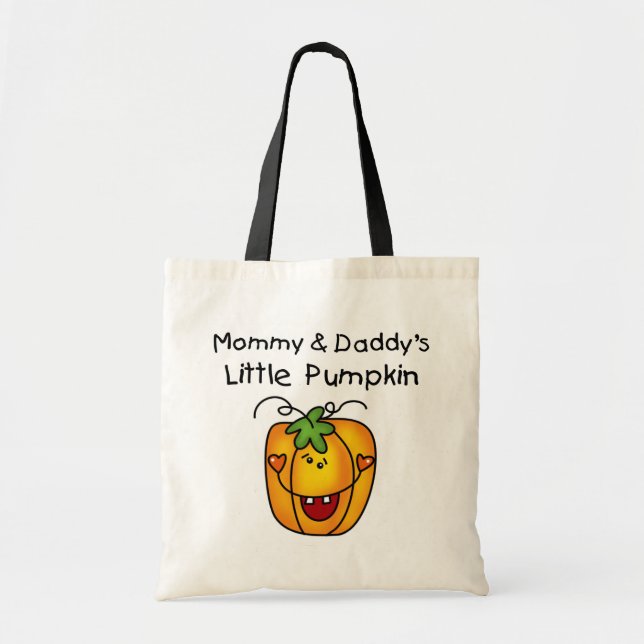 Mummy and Daddy's Pumpkin Tshirts and Gifts Tote Bag (Front)
