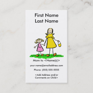 Mummy and Daughter Custom Calling Playdate Cards