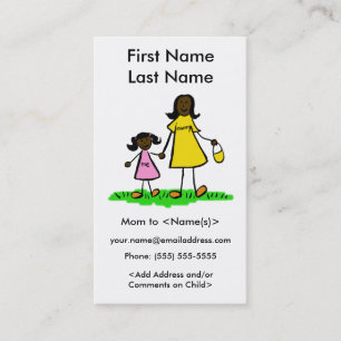 Mummy and Daughter Custom Calling Playdate Cards