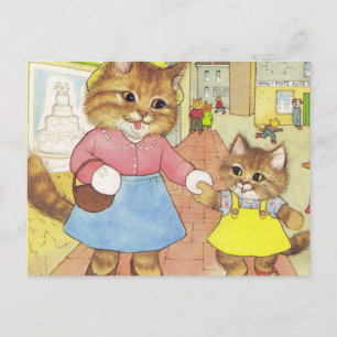 Mummy and Daughter Kitty Postcard
