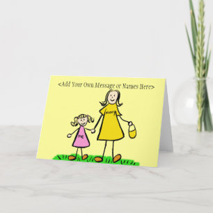 Mummy and Me Blonde Note Card (Customise Message)