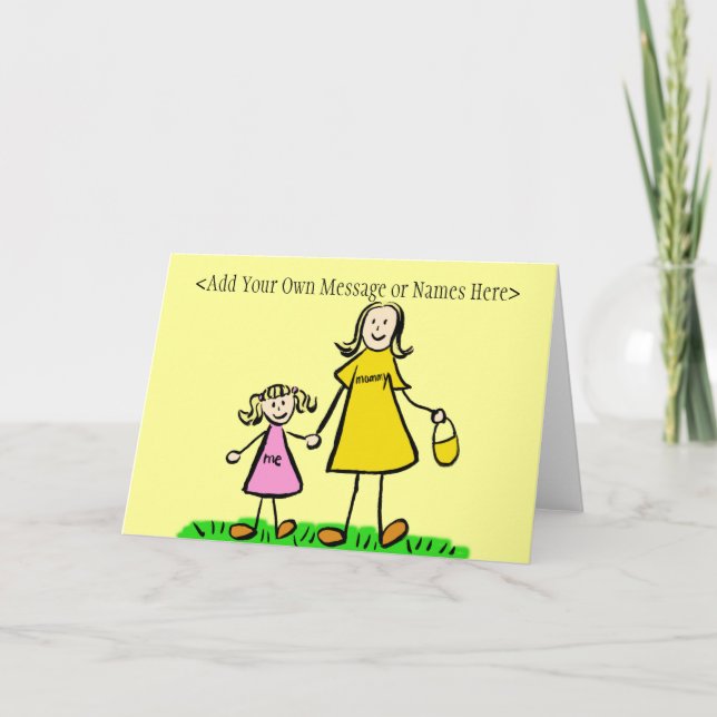 Mummy and Me Blonde Note Card (Customise Message) (Front)