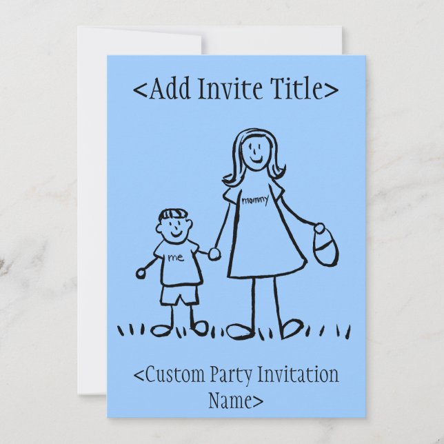 "Mummy and Me" Boy Invitation or Invites (Front)