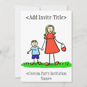 "Mummy and Me" Boy Invitation or Invites (Blonde)