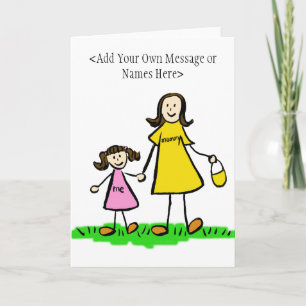 Mummy and Me Brunette Card (Customise Message)