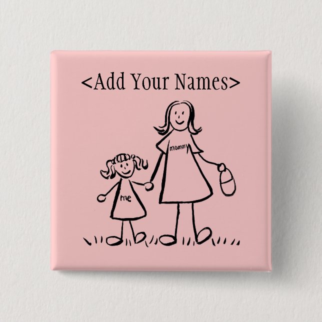 Mummy and Me Button (Customise Names) (Front)