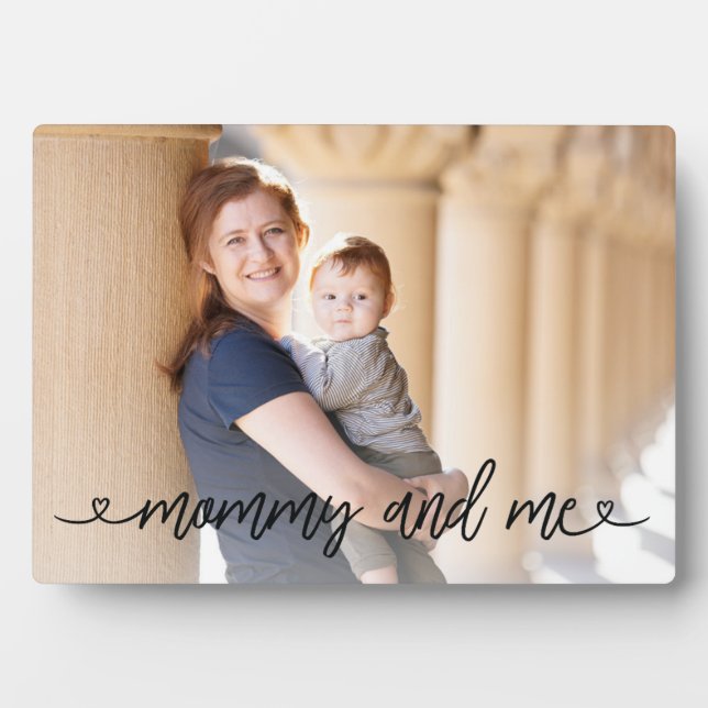 Mummy and Me Hearts Personalised Photo Plaque (Front)