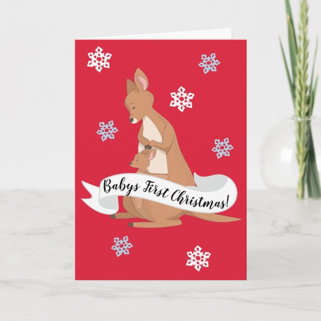 Mummy And Me Kangaroo Folded Greeting Card (Front)