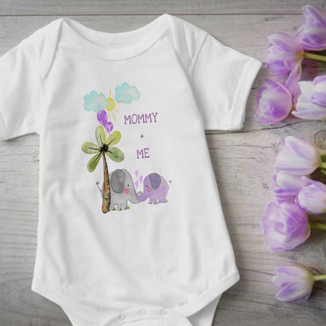 Mummy and Me | Lilac Mum and Baby Elephant Bodysuit (Creator Uploaded)
