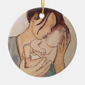 Mummy and Me Watercolor Ornament