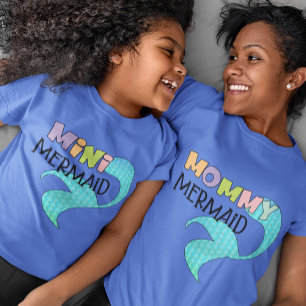 Mummy and Mini Mermaid Matching Parent & Kid Mum T-Shirt