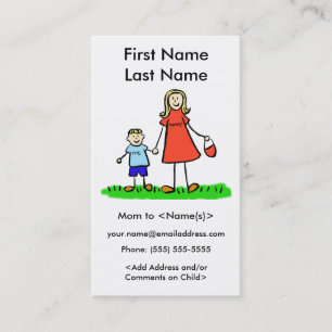 Mummy and Son Custom Photo Calling Playdate Cards