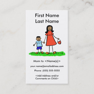 Mummy and Son Custom Photo Calling Playdate Cards