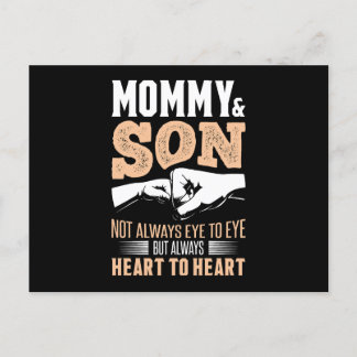 mummy-and-son-heart-to-heart postcard