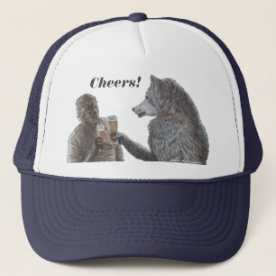 Mummy and Werewolf Drinking Beer Hat
