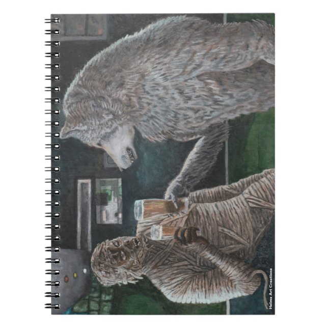 Mummy and Werewolf Drinking Beer Notebook (Front)